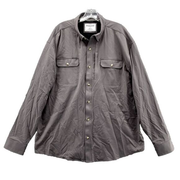 Poncho Shirt Men's XL Gray Vented Fishing Performance Gorpcore Camping Workwear - Picture 1 of 11